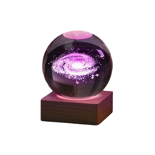 3D Galaxy Krystallkule Nattlys Dekorlampe | Skanto