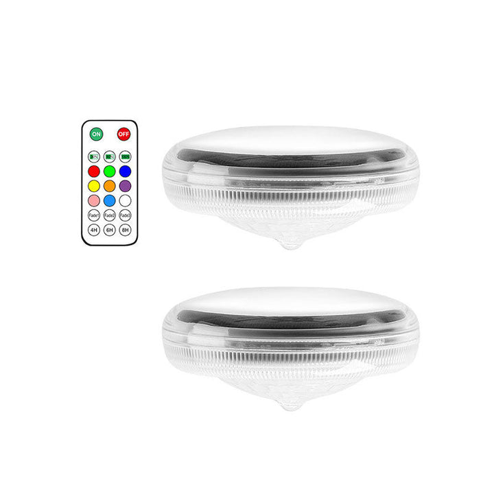 Skanto | 2 PCS - Timerfunksjon Solcelledrevet Bassenglys med 3 Lysstyrkenivåer & 9 Farger