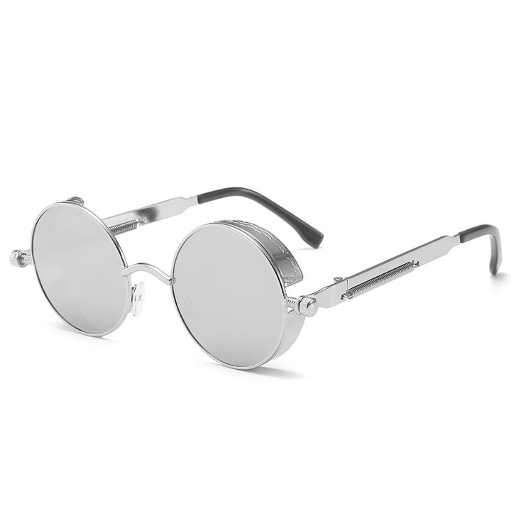 Skanto | Solbriller Steampunk Rund Linse Metallramme Unisex Briller