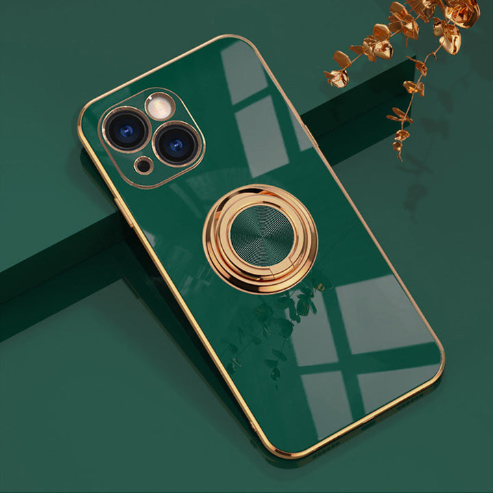 Plateret iPhone-deksel med ring | Skanto