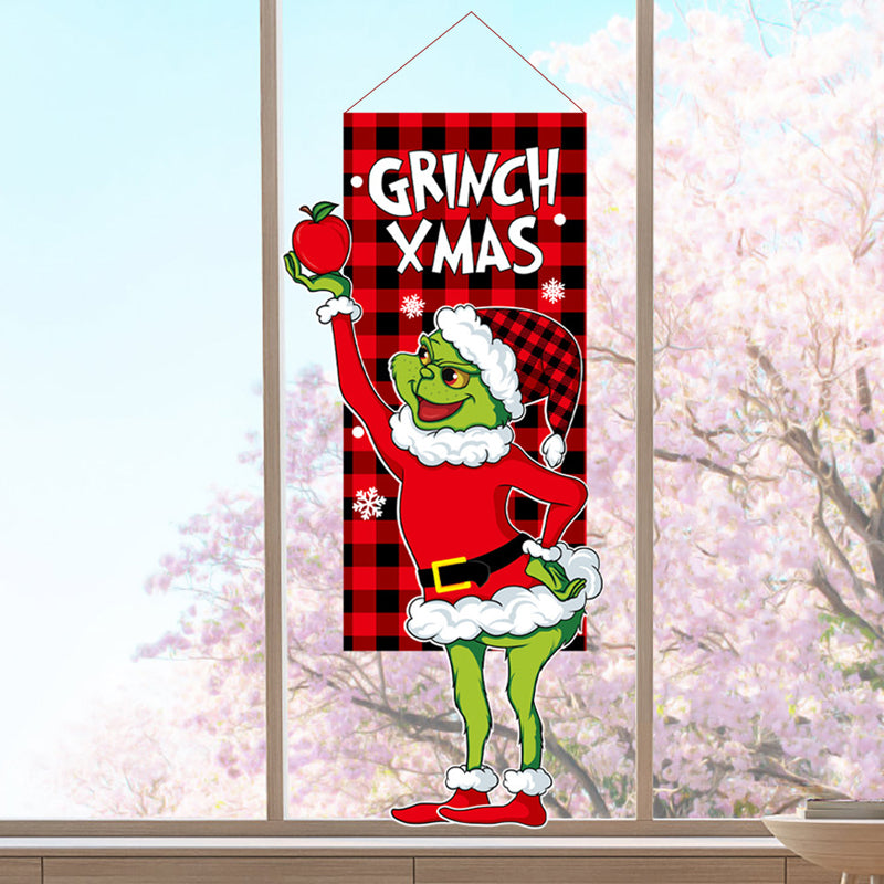 Skanto | Juledekorasjon Hengende Grinch Ansiktsløs Dukke Dør Hengende Flagg Hageflagg