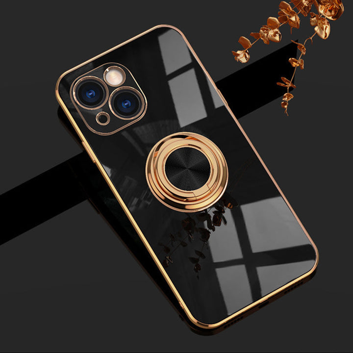 Plattiertes iPhone-deksel med ring | Skanto