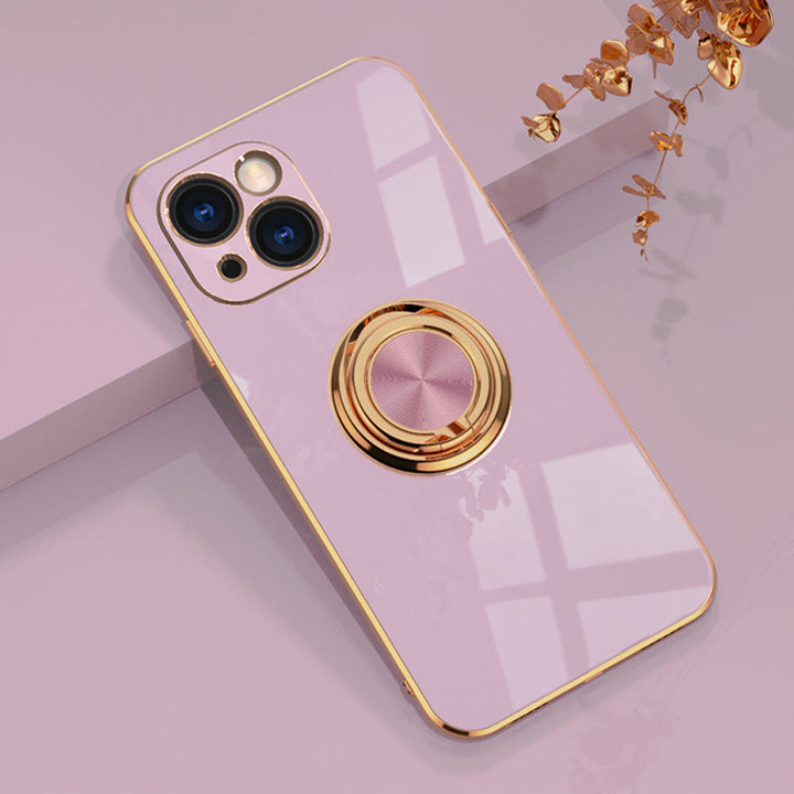 Plattiertes iPhone-deksel med ring | Skanto