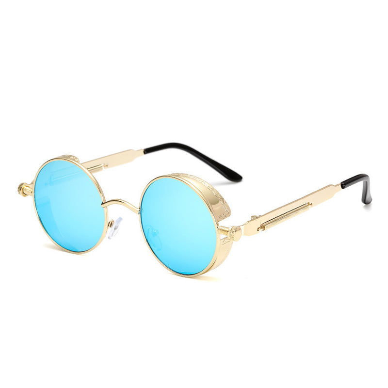 Skanto | Solbriller Steampunk Rund Linse Metallramme Unisex Briller