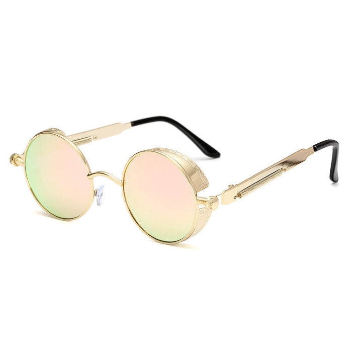Skanto | Solbriller Steampunk Rund Linse Metallramme Unisex Briller