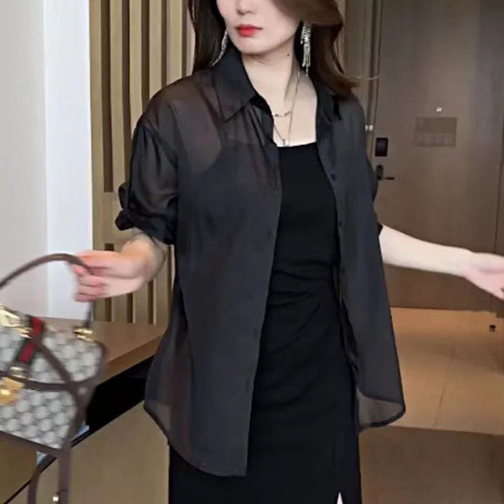 Sommerbluse laget av silke chiffon | Skanto