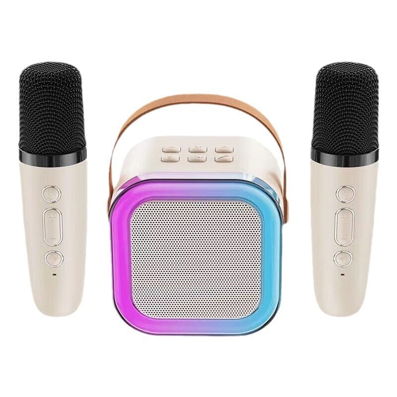 Mini karaoke maskin med trådløse mikrofoner | Skanto