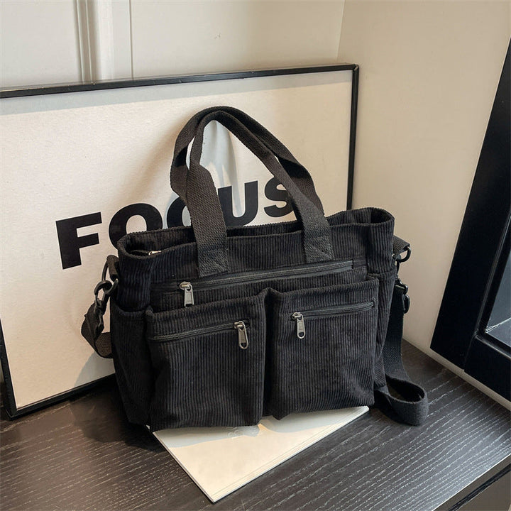 Ensfarget kordfløyels totebag | Skanto