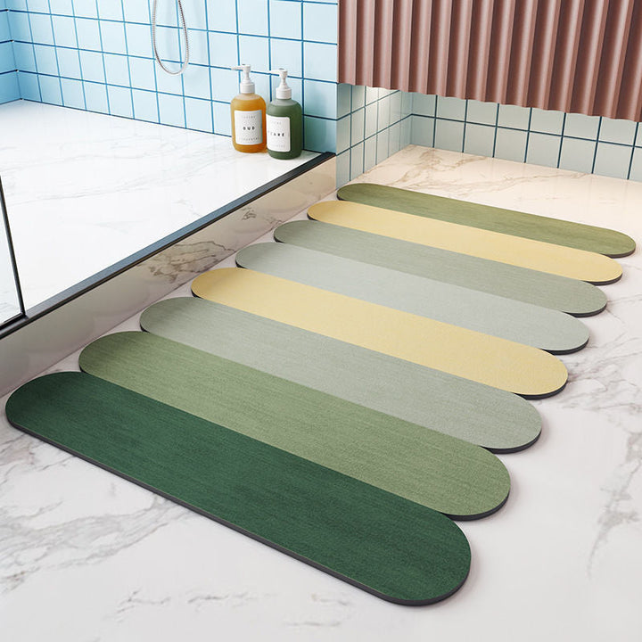 Non Slip Absorberende Stripete Gulvmatte, Hurtigtørkende Badbalconiteppe | Skanto