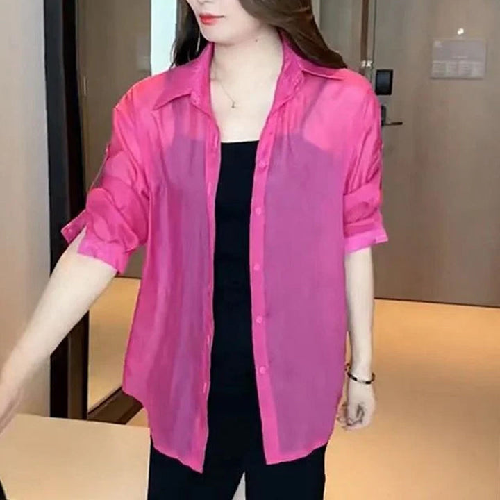 Sommerbluse laget av silke chiffon | Skanto