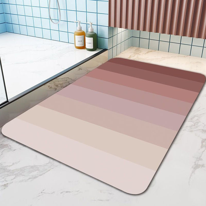 Non Slip Absorberende Stripete Gulvmatte, Hurtigtørkende Badbalconiteppe | Skanto