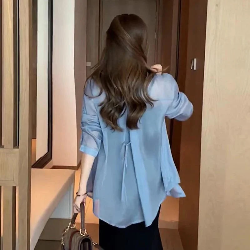 Sommerbluse laget av silke chiffon | Skanto