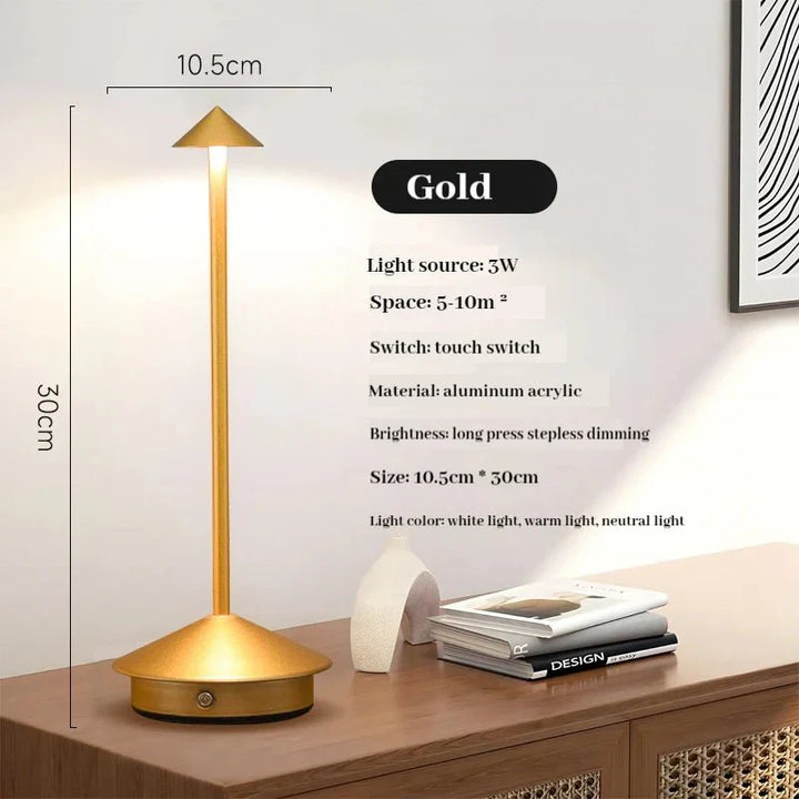 Skanto | Elegant oppladbar metallbordlampe