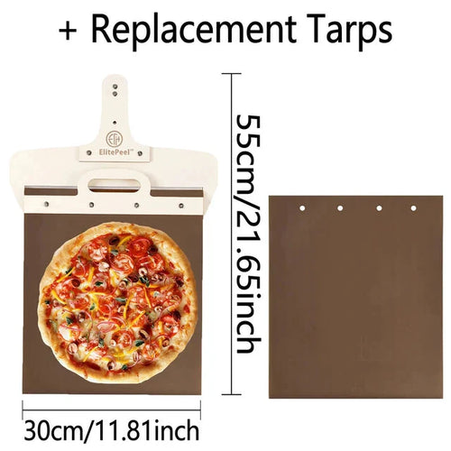 Glidende Pizzapadle Spade Avtakbart Trehåndtak Pizzaspade med Tarper | Skanto