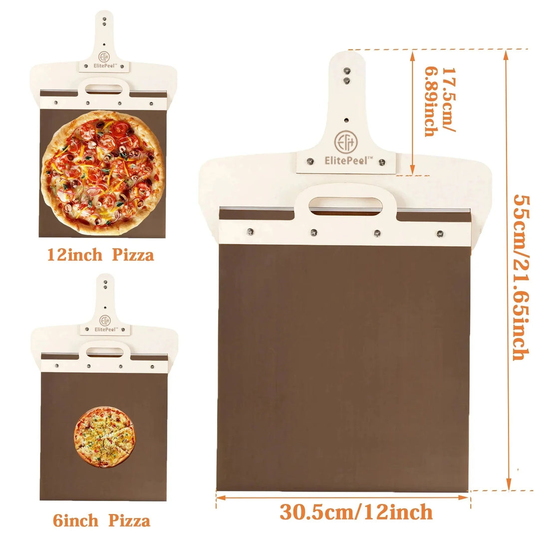 Glidende Pizzapadle Spade Avtakbart Trehåndtak Pizzaspade med Tarper | Skanto