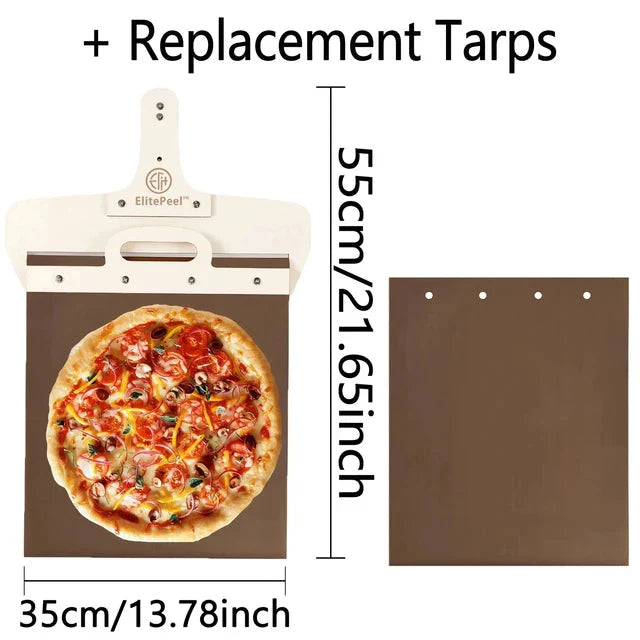 Glidende Pizzapadle Spade Avtakbart Trehåndtak Pizzaspade med Tarper | Skanto