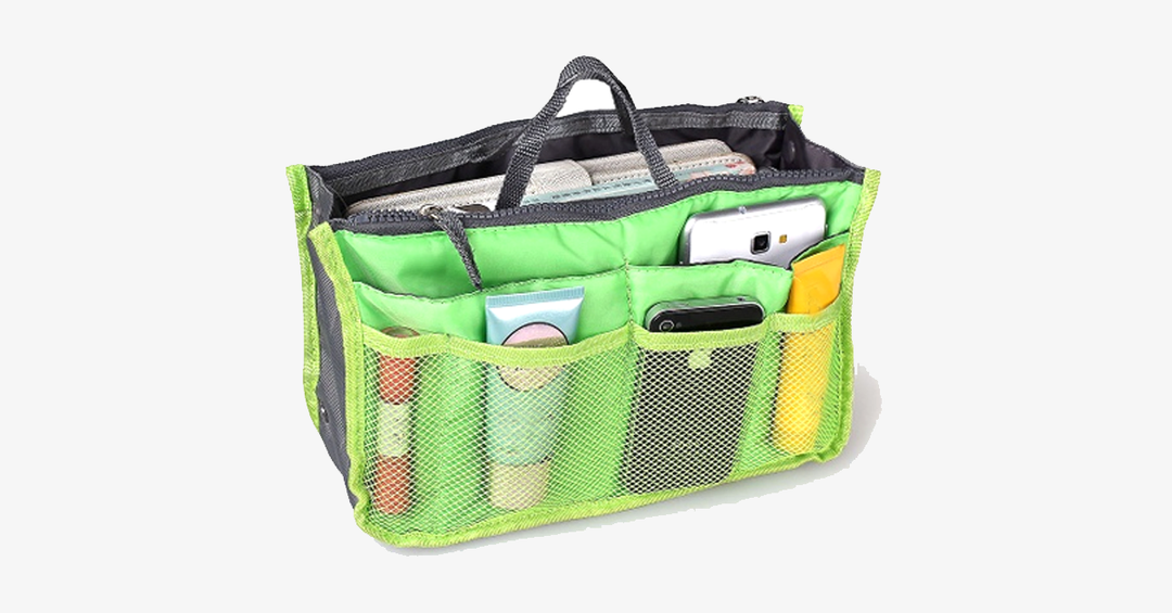 Skanto | Slim Bag-in-Bag - Laget av bomull og polyester - Bærbar og liten størrelse - Flere glidelåslommer - Passer i kofferten din - Fargevariasjoner