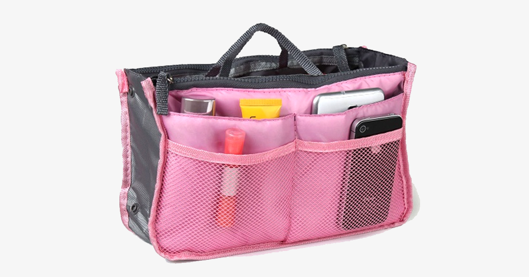 Skanto | Slim Bag-in-Bag - Laget av bomull og polyester - Bærbar og liten størrelse - Flere glidelåslommer - Passer i kofferten din - Fargevariasjoner