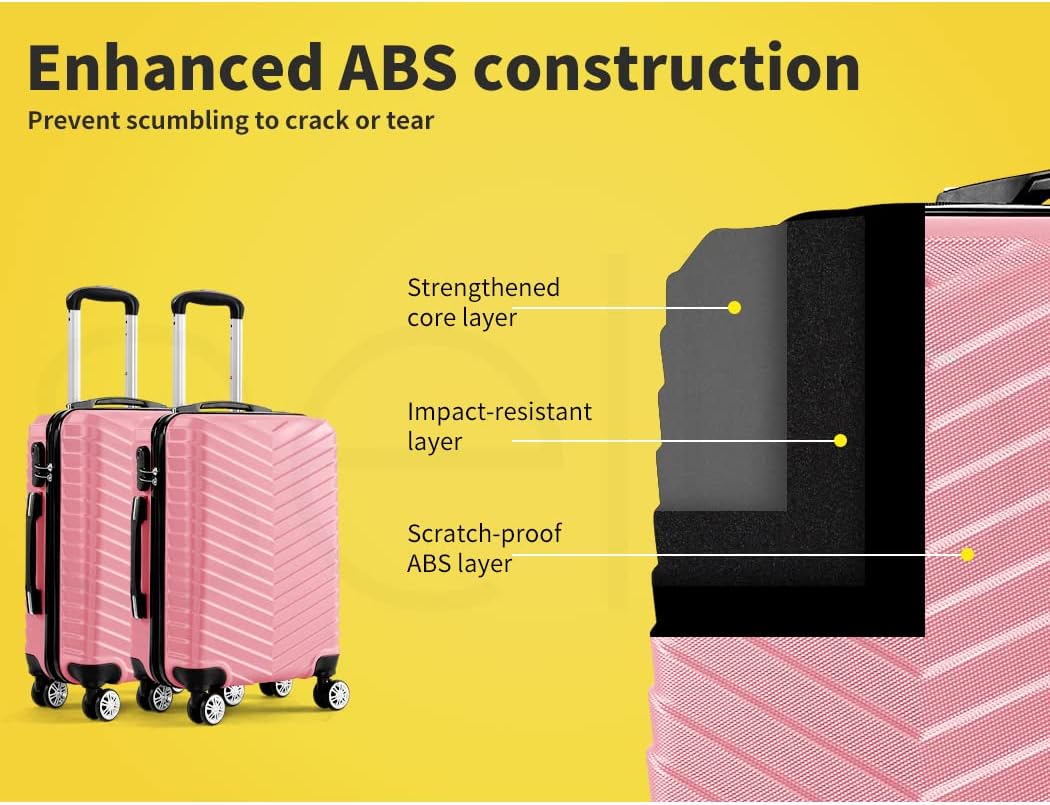 Hard Shell Carry-On Bagasje med Lås & Spinner Hjul – Rosemont | Skanto