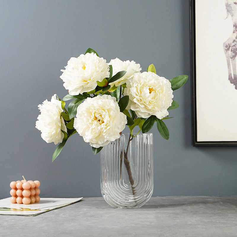 Kunstige 5 store hodet peonblomster