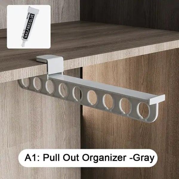 Skanto | SmartGlide Utrekksstativ – Plassbesparende Klessorganisator for Bukser, Skjerf, Slips – Lett Glidende System – Stilrent og Moderne Design