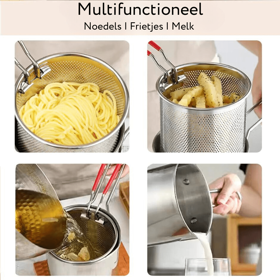 Skanto | Snack pot – Rustfritt stål frityrgryte for sprø snacks og olje-sparende matlaging