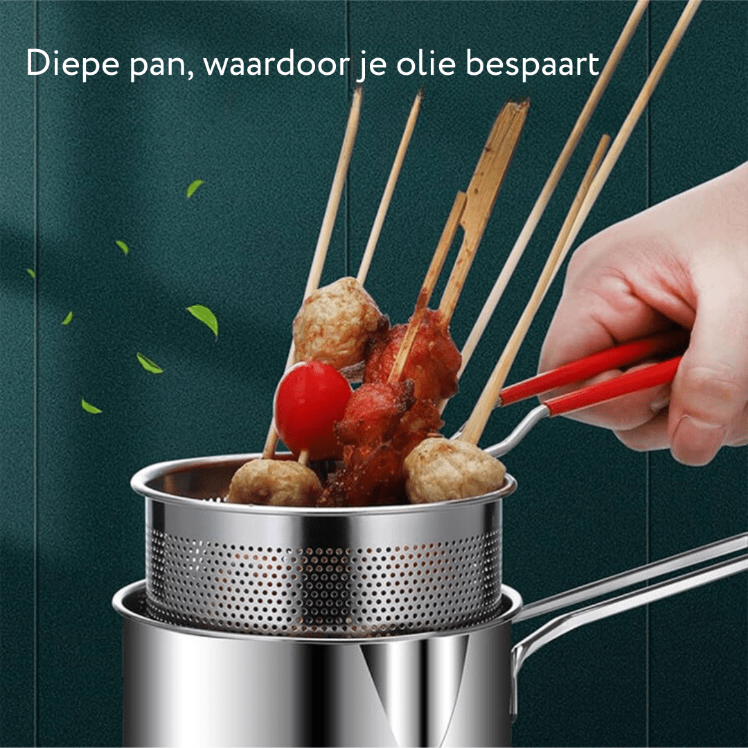 Skanto | Snack pot – Rustfritt stål frityrgryte for sprø snacks og olje-sparende matlaging