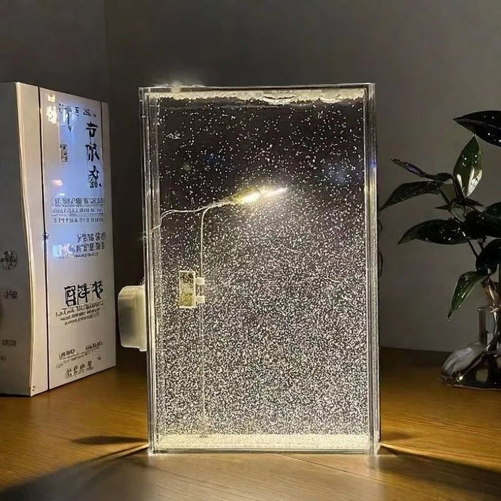 Skanto | Snødekt Scene Nattlys – DIY Julegate Lampe med Flytende Snøeffekt for Magisk Høytids SkrivebordsdekOR