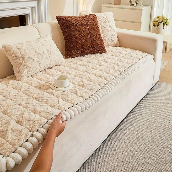 Skanto | Snuggle Sherpa Plush Sofa Protector Cover