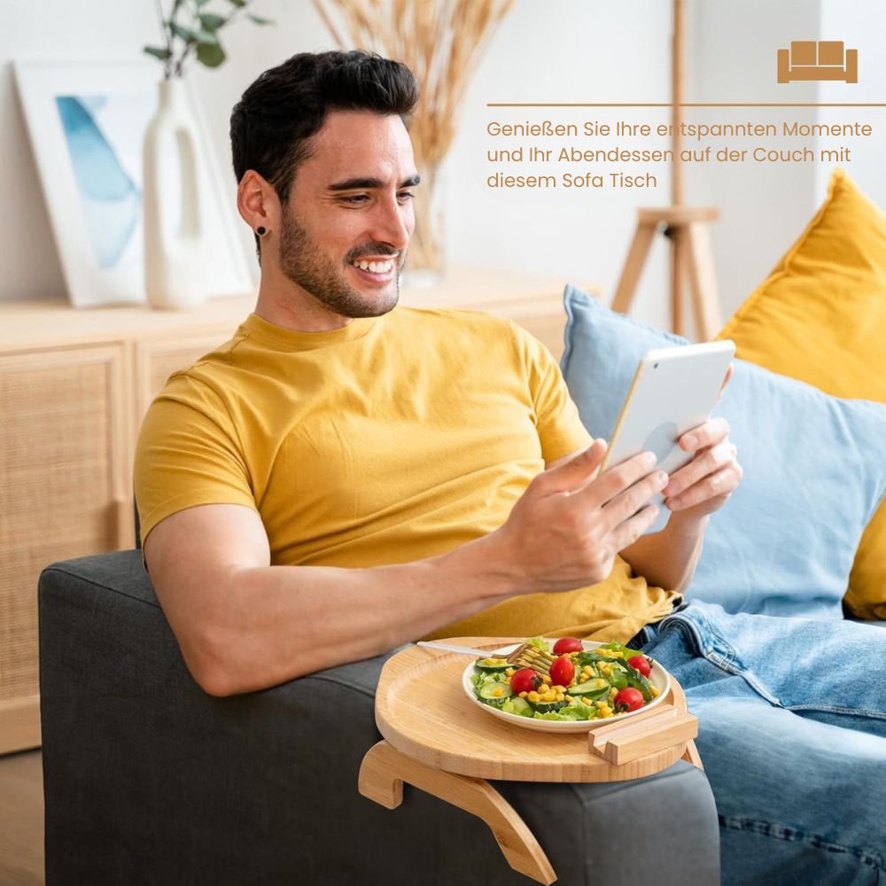 SofaNest Armlekkebord Tre Sofa Sidebord Med Telefonholder | Skanto