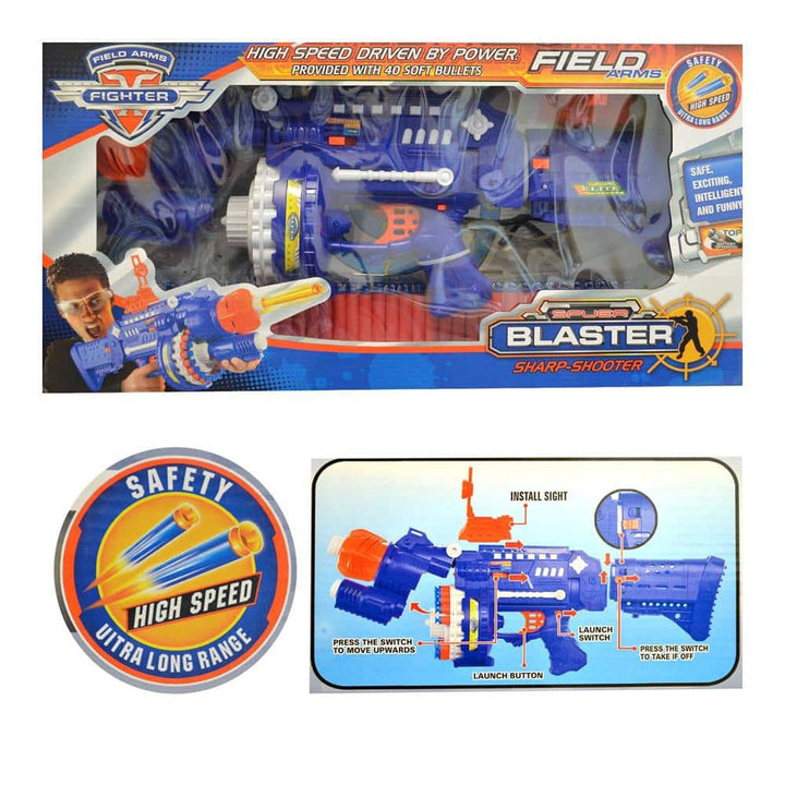 Fuldautomatisk myk kulepistol inkl. 40 piler/darter | Skanto