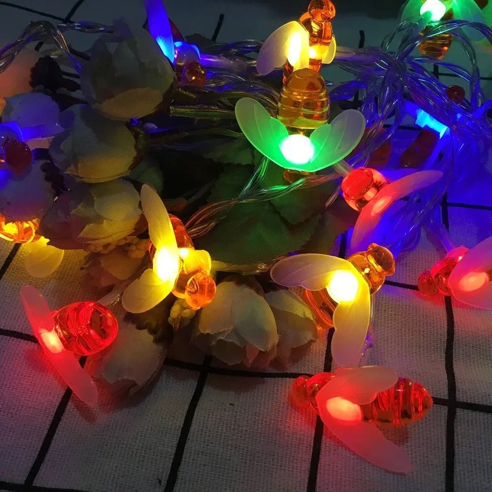 Skanto | Solar Honey Bee String Lights - Vanntette lys for hage, jul, bryllup, fest utendørs belysning