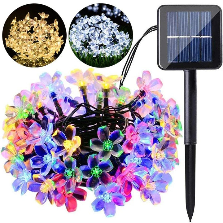 Skanto | Solar Cherry Blossom String Lights – Vanntette eventyrbelysning for hager, bryllup, fester og julepynt