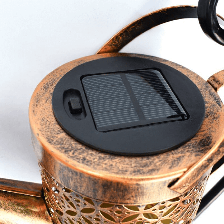 Skanto | Solvannkanne Lampe – Smedjern Hagebelysning med 36 Varme LED-lamper for Magisk Utendørs Stemning