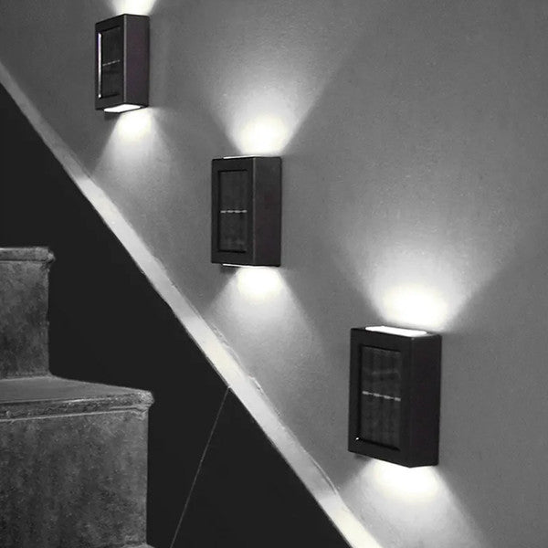Skanto | Trådløse LED solvegglys Deluxe | Effektiv og kostnadsbesparende utendørsbelysning