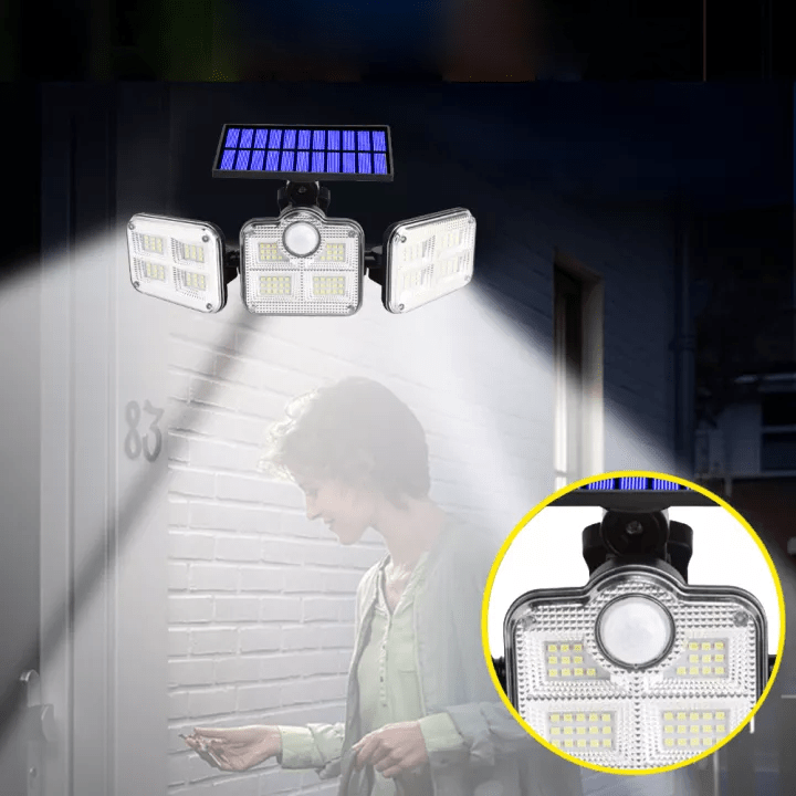 Skanto | SOLARMAX – 360° Roterende Triple Hode Sol Sikkerhetsvegglys