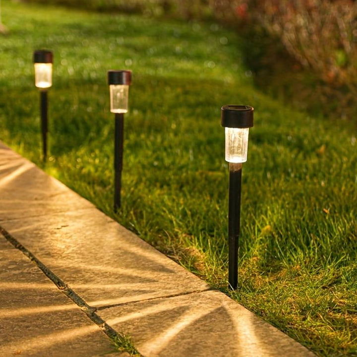LED solcellelamper på pigger - Svart 10 stk. | Skanto
