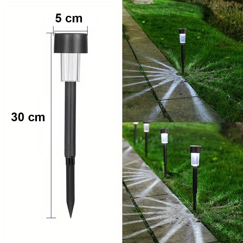 LED solcellelamper på pigger - Svart 10 stk. | Skanto