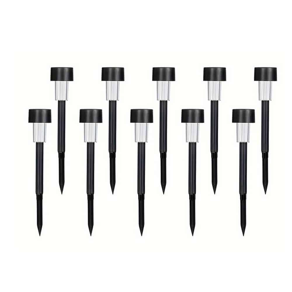 LED solcellelamper på pigger - Svart 10 stk. | Skanto