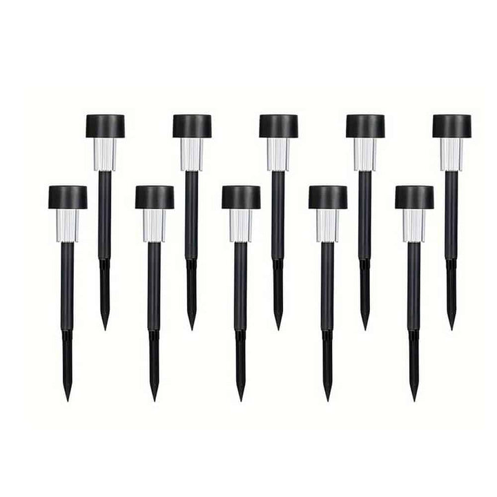 LED solcellelamper på pigger - Svart 10 stk. | Skanto