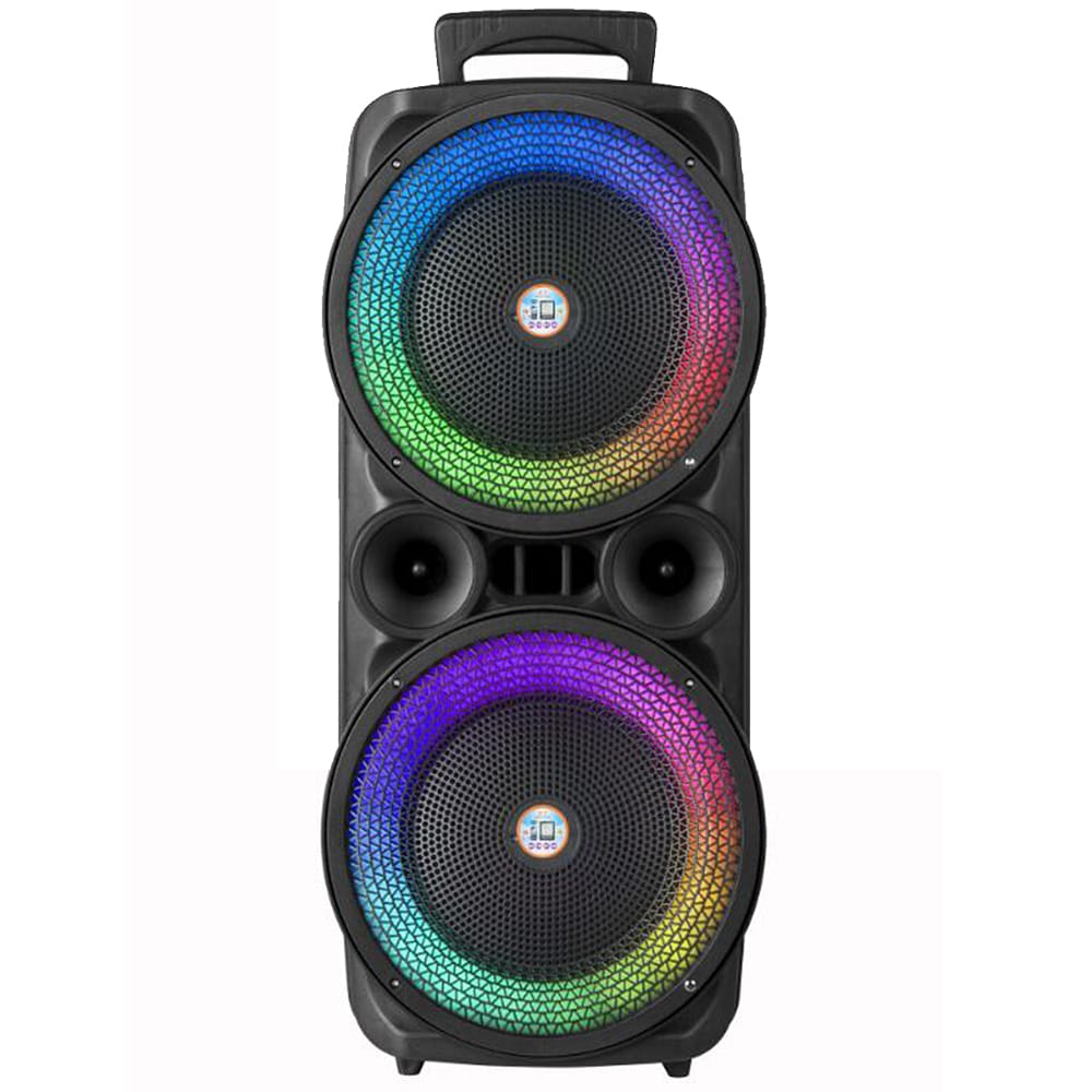 Soundbox 2 x 8" - LED-belysning, mikrofon og fjernkontroll | Skanto