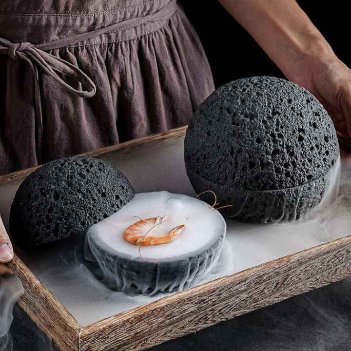 Spesiell Lava Stein Planet Sashimi Sjømat Tørris Serveringsfat | Skanto