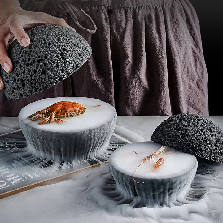 Spesiell Lava Stein Planet Sashimi Sjømat Tørris Serveringsfat | Skanto