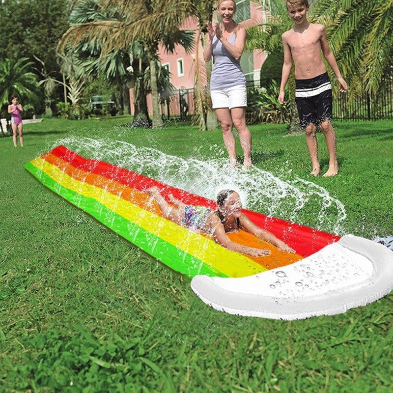 Skanto | Splashrush Trail Vanndr-slide – Ekstra-lang Hageglidning Moro med Fargerik Regnbue-design