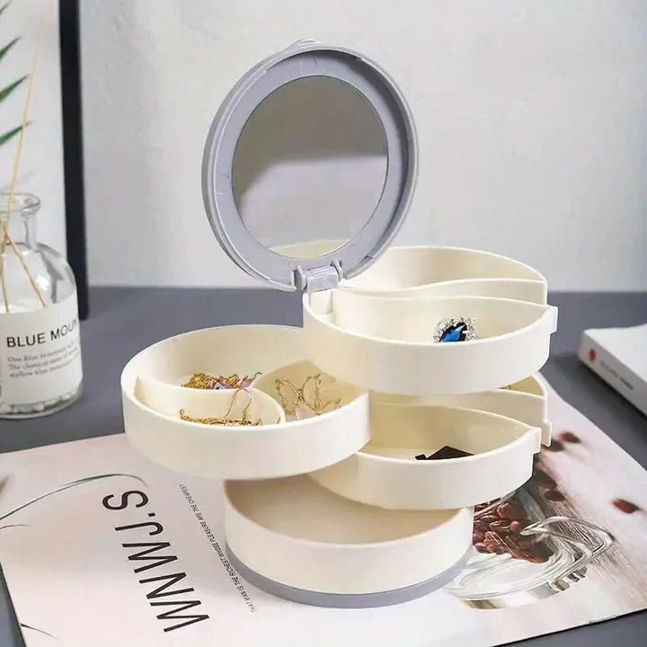 Skanto | Perfekt Gave-4 Lag Roterbar Smykkeoppbevaringsboks