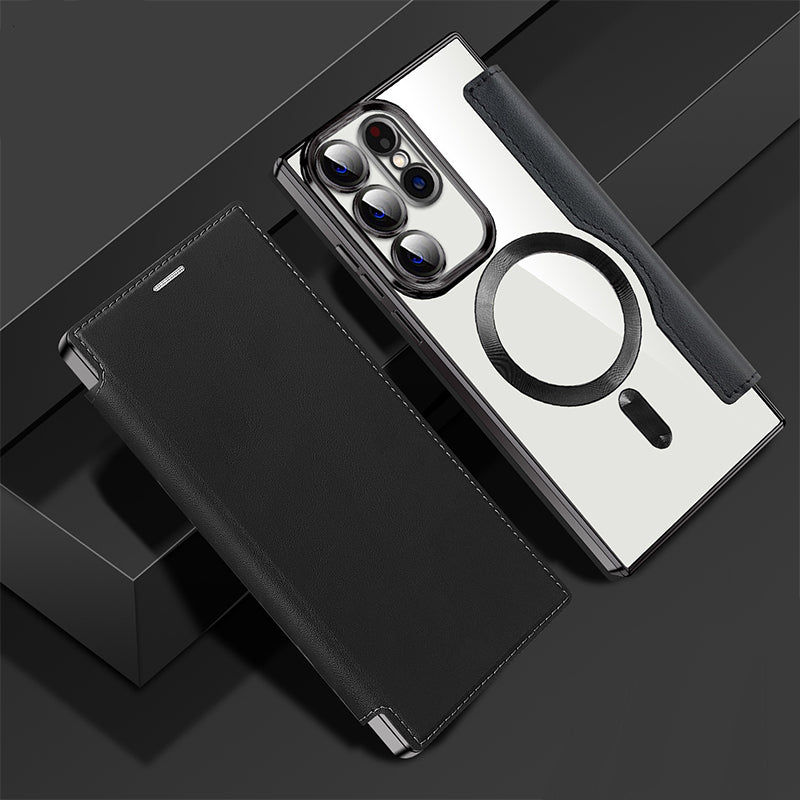 Ny lærstrukturert flip-telefonveske for Samsung