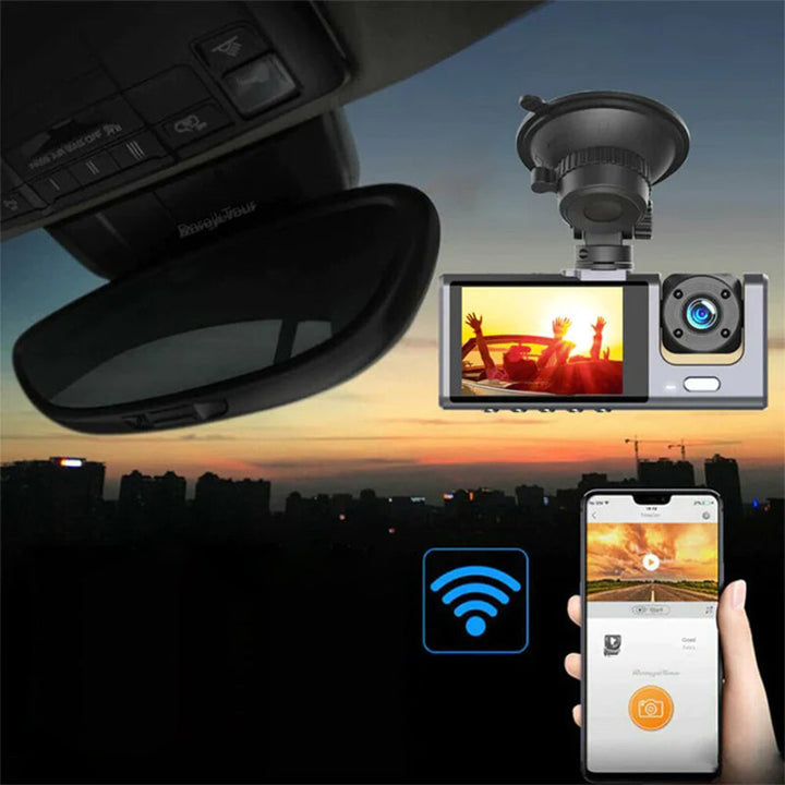 Skanto | 🚗📹Bilkamera med 170° vidvinkel og 1080p dobbeltobjektiv