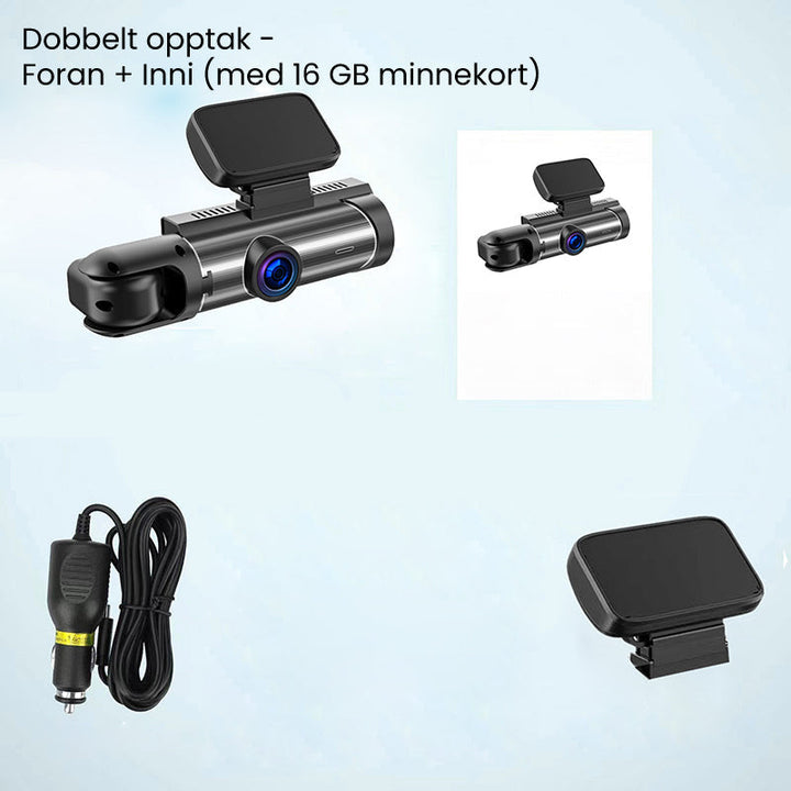 Skanto | 🚗📹Bilkamera med 170° vidvinkel og 1080p dobbeltobjektiv
