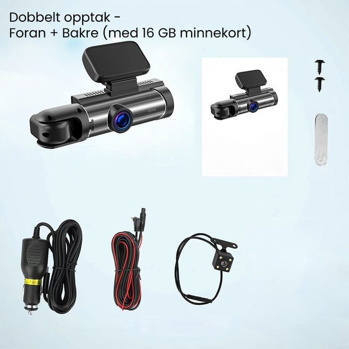 Skanto | 🚗📹Bilkamera med 170° vidvinkel og 1080p dobbeltobjektiv