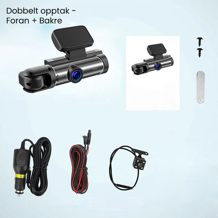 Skanto | 🚗📹Bilkamera med 170° vidvinkel og 1080p dobbeltobjektiv